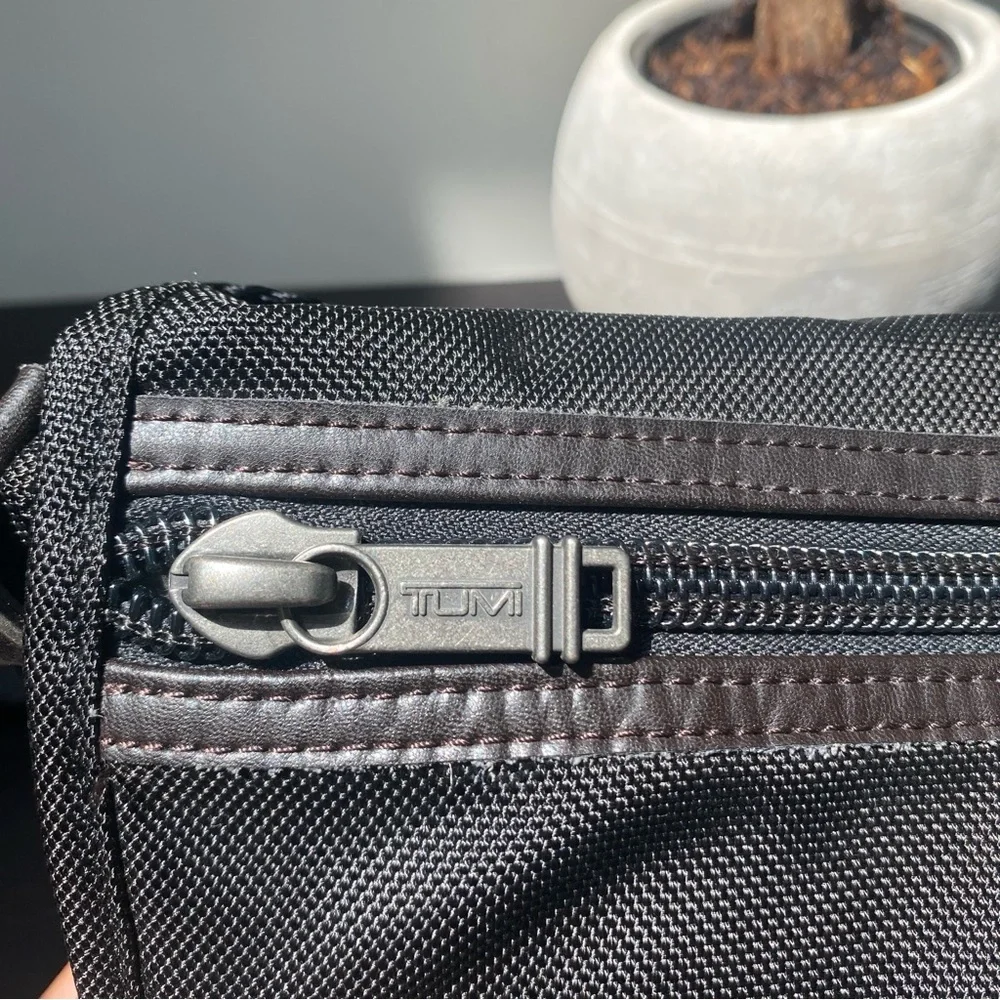 Tumi Glenview Expandable Crossbody Black and Dark Brown Messenger Bag
